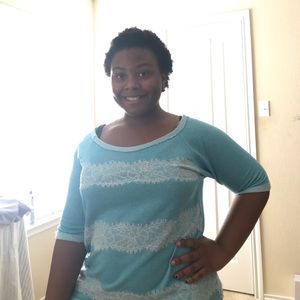 Blue mid sleeve sweater